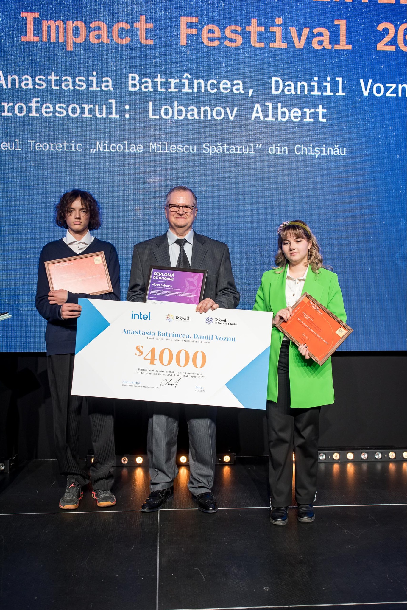Победители Intel AI Global Impact Festival 2025 - Анастасия Бэтрынча и Даниил Возный